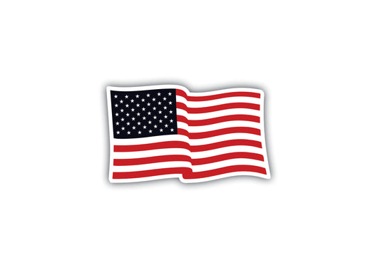 USA Flag Waving Hard Hat Sticker Decal