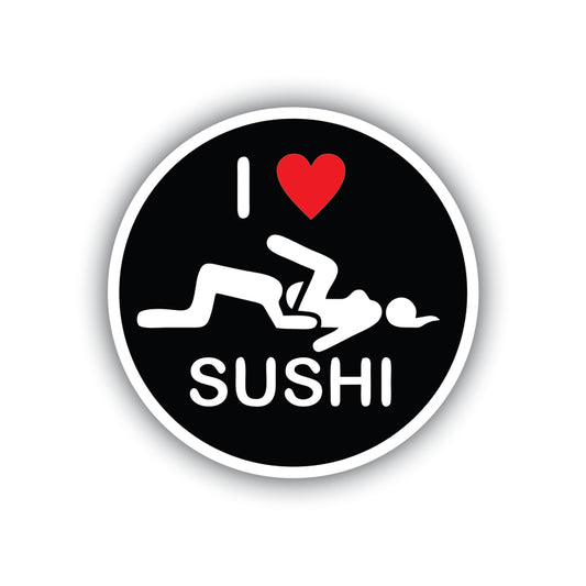 I Love Sushi Hard Hat Sticker Decal