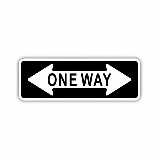 One Way Hard Hat Sticker Decal