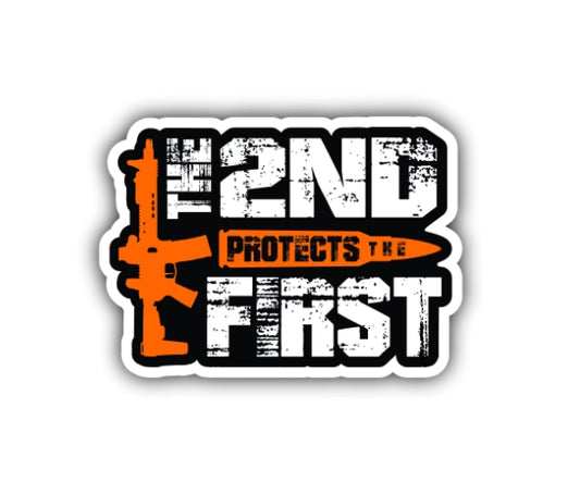 The Second Protects The First AR15 5.56 Hard Hat Sticker Decal