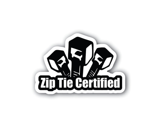 Zip Tie Certified Hard Hat Sticker Decal